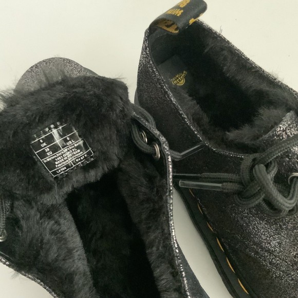 Dr. Martens Quad Platform Crackled Metallic Leather 1461 Quad Boots 8 - Picture 8 of 12